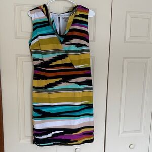 Worthington Colorful Striped Sleeveless Dress